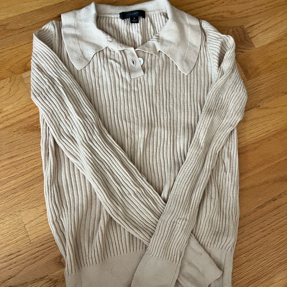 Jcrew Ruffle Collar Merino Wool Sweater